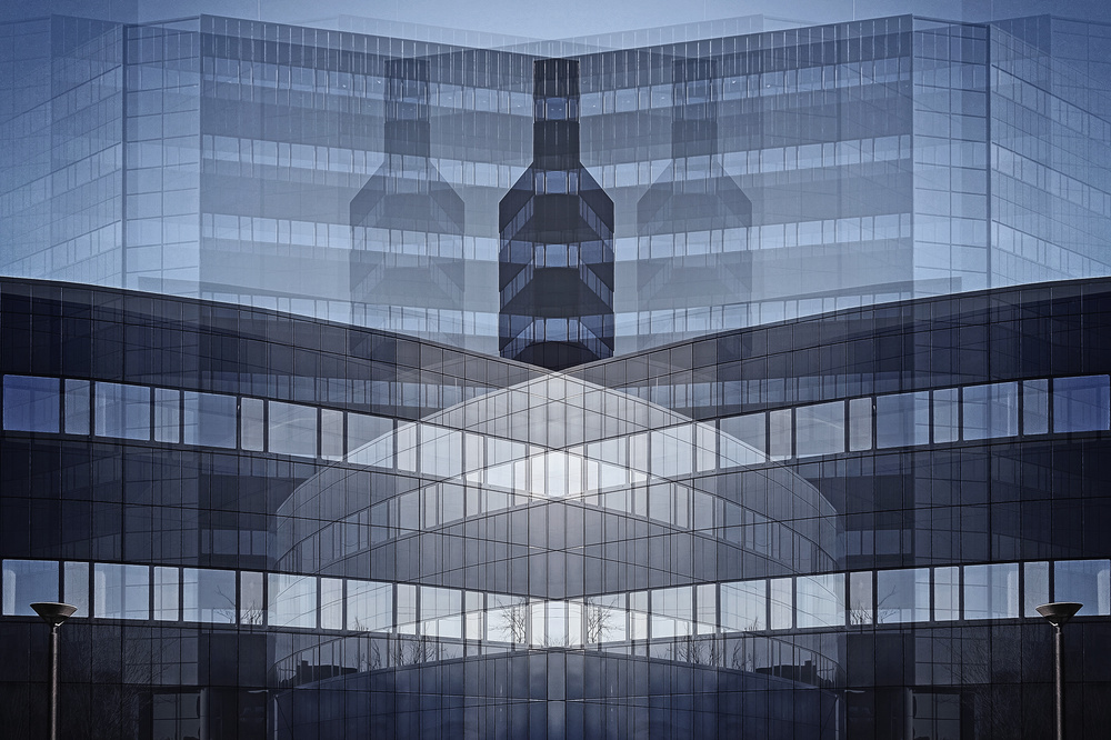 Architectural Glass Symmetry by Henk van Maastricht — canvas wall art