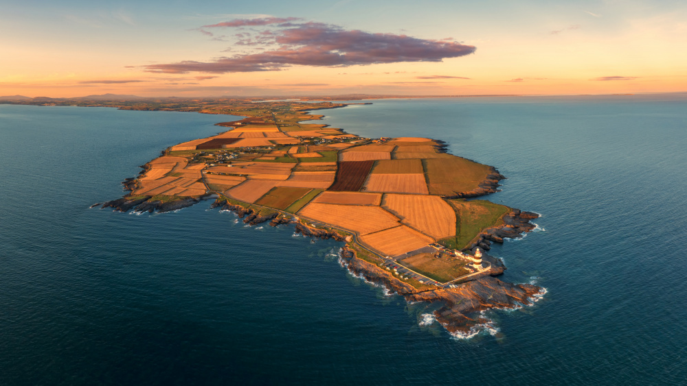 Coastal Farm Sunset by Peter Krocka — canvas wall art
