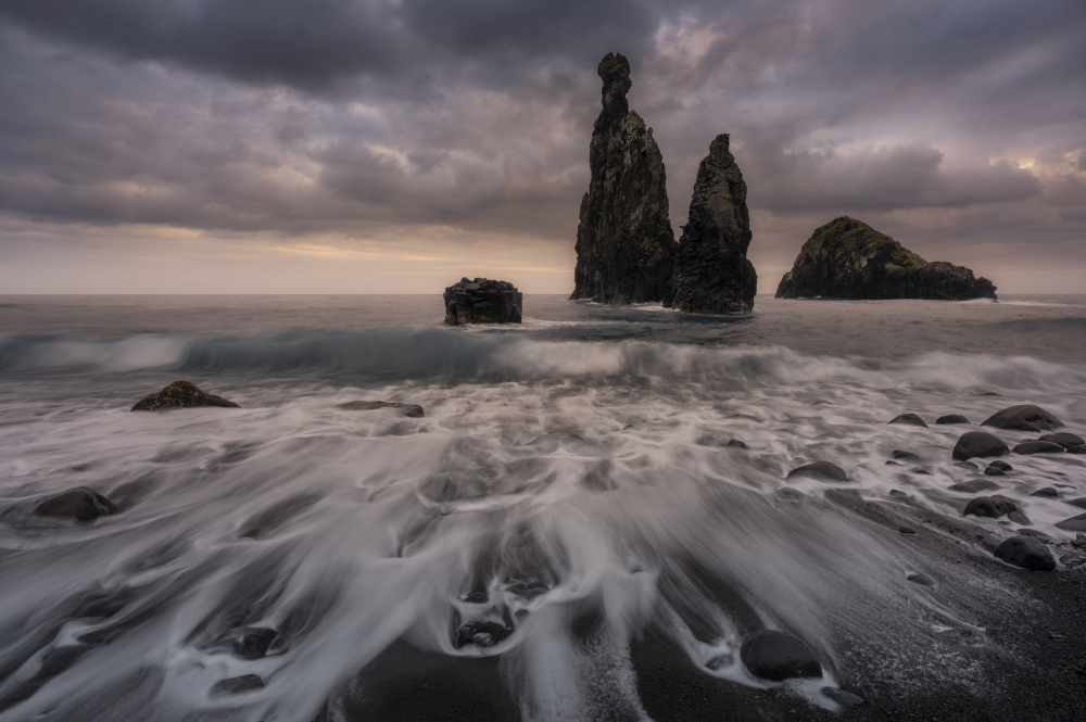 Dramatic Sea Stacks by Tom Meier — canvas wall art