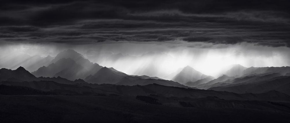 Dramatic Mountain Light by Ke Liu — canvas wall art