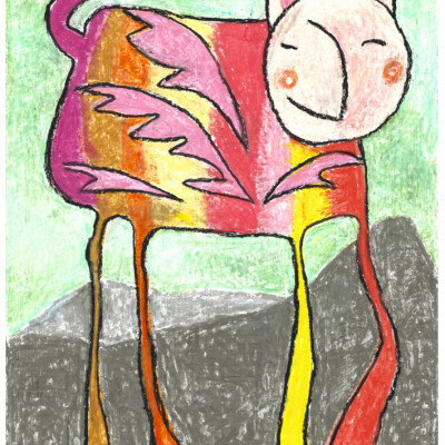 Whimsical Striped Cat