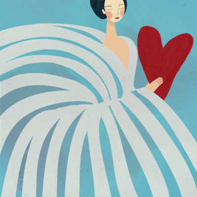 Serene Woman with Heart