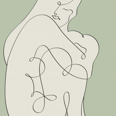 Serene Woman Line Art
