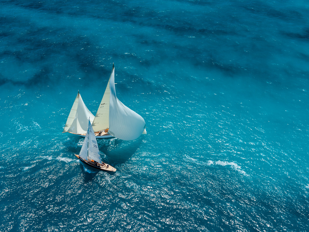 Tropical Sailboat Race by Marc Pelissier — canvas wall art