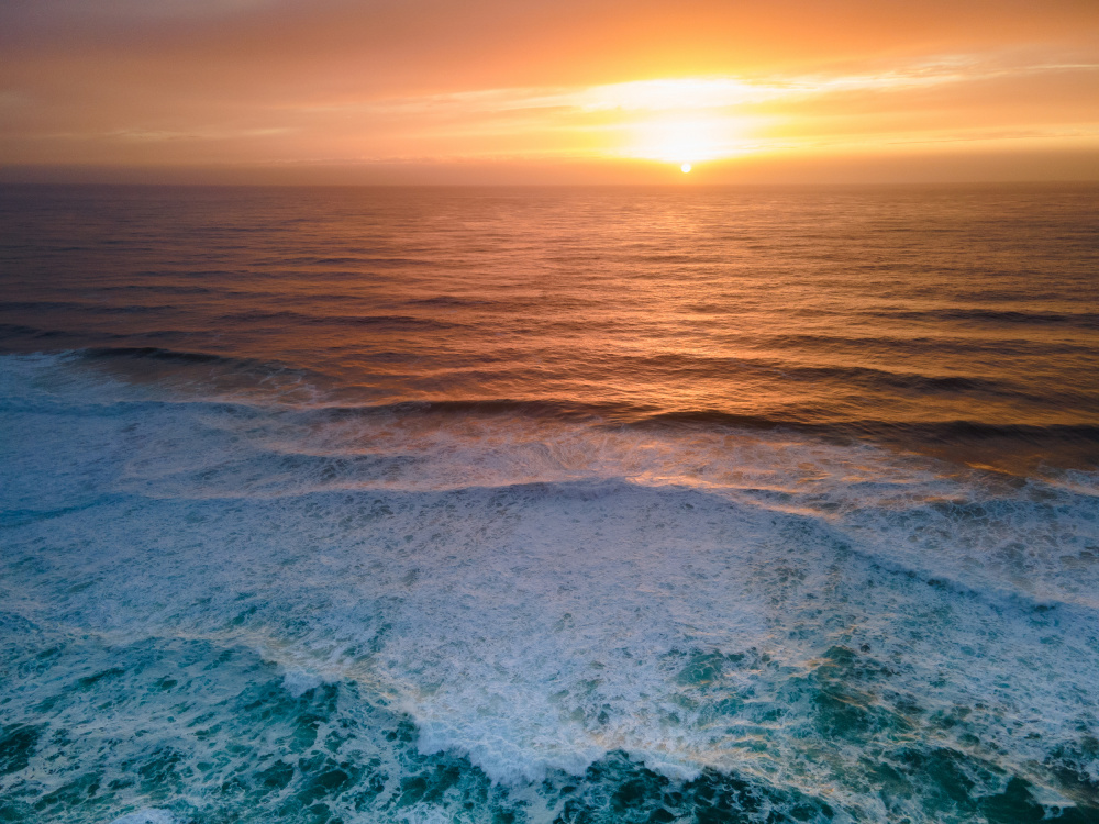 Golden Ocean Sunset by Anna Kirchner — canvas wall art