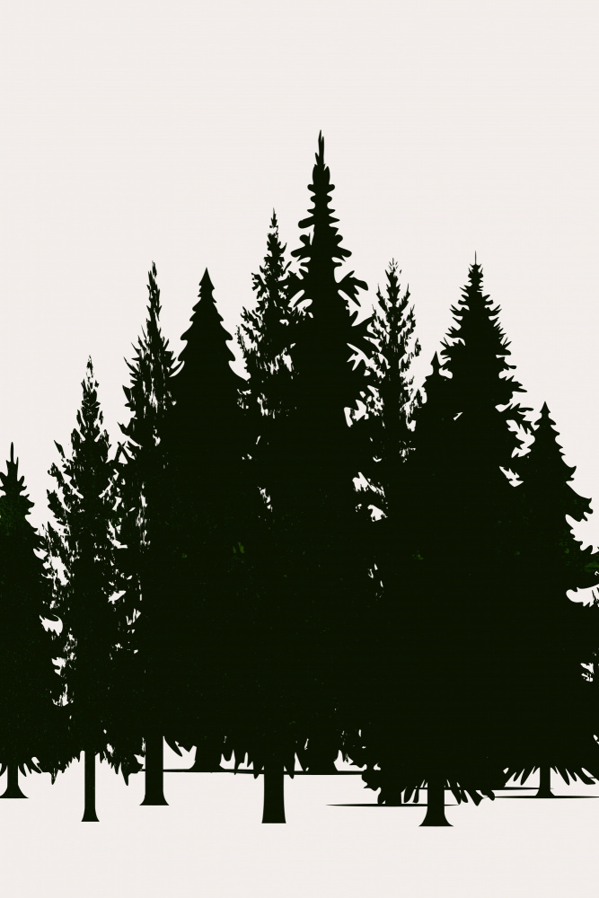 Tannenwald (dark) by Kubistika — canvas wall art