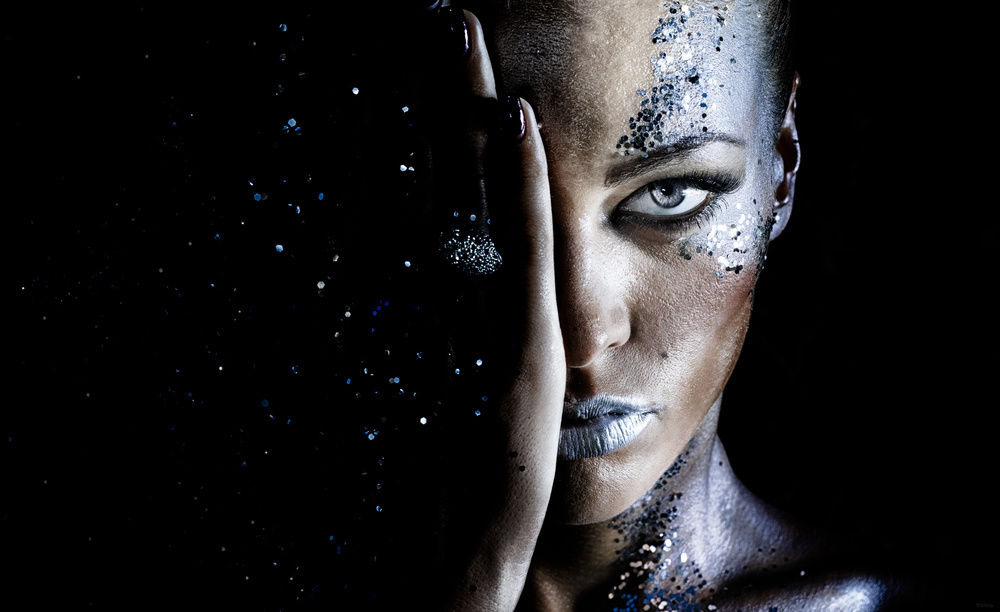 Silver Glitter Gaze by polod — canvas wall art