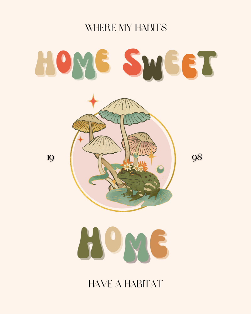 Sweet Home Frog Habitat by Nazma Khokhar — canvas wall art