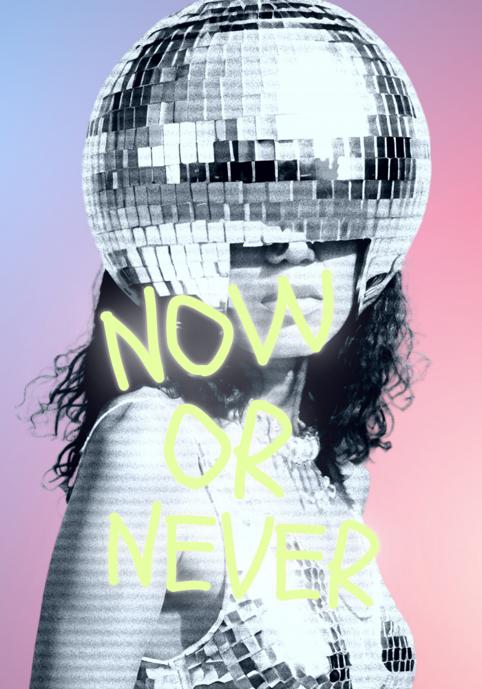 Woman with a Disco Ball Helmet by Athene Fritsch — canvas wall art