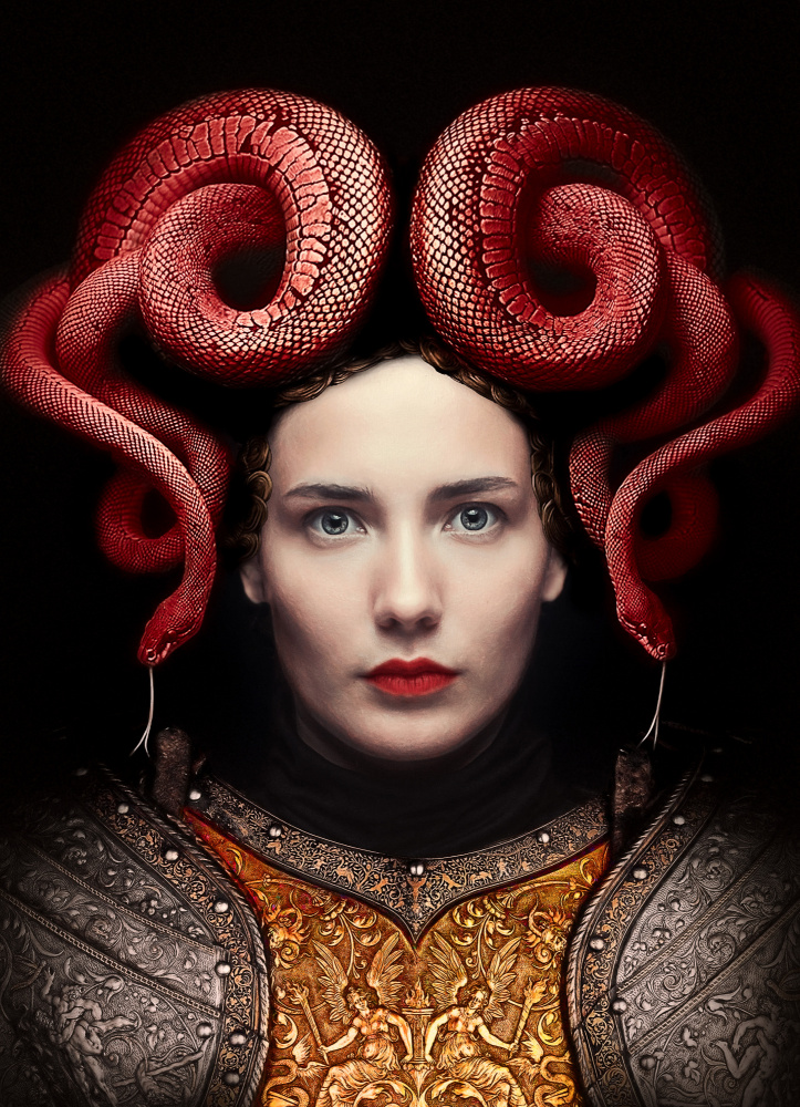 Armored Serpent Queen by Paul Adrian Chis — canvas wall art
