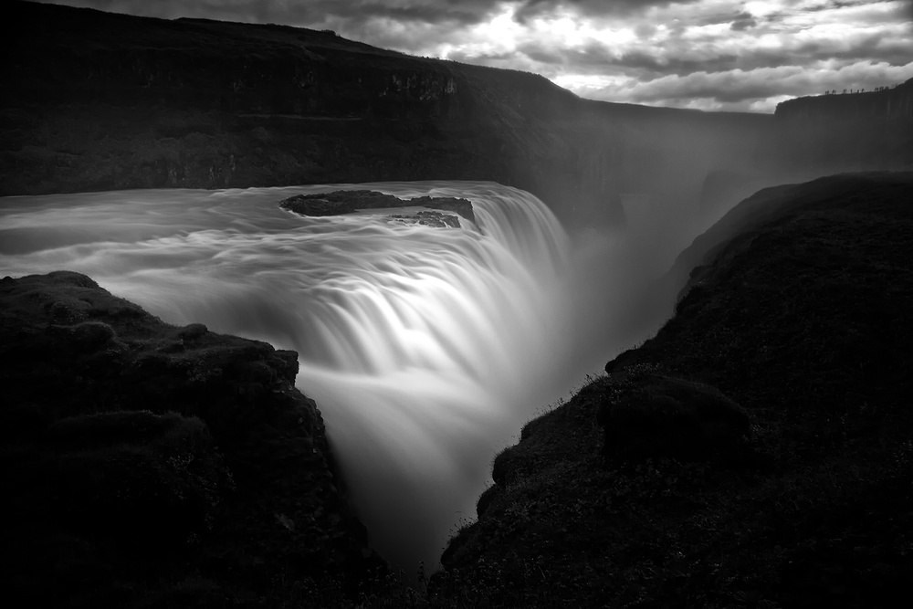 Dramatic Gorge Waterfall by Oliver Buchmann — canvas wall art