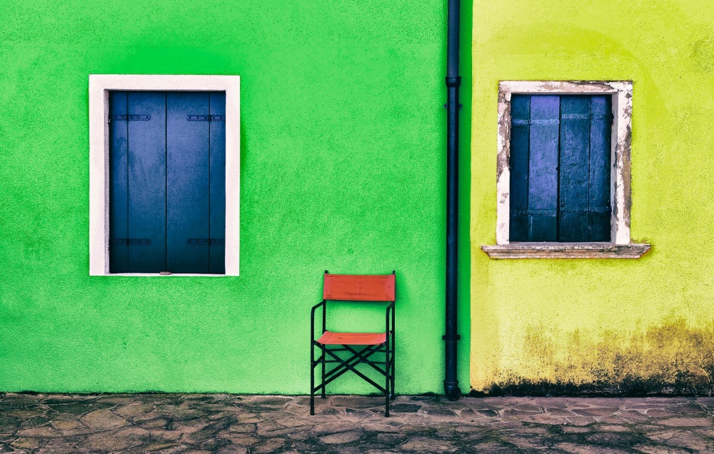 Colorful Walls Orange Chair by Izidor Gasperlin — canvas wall art