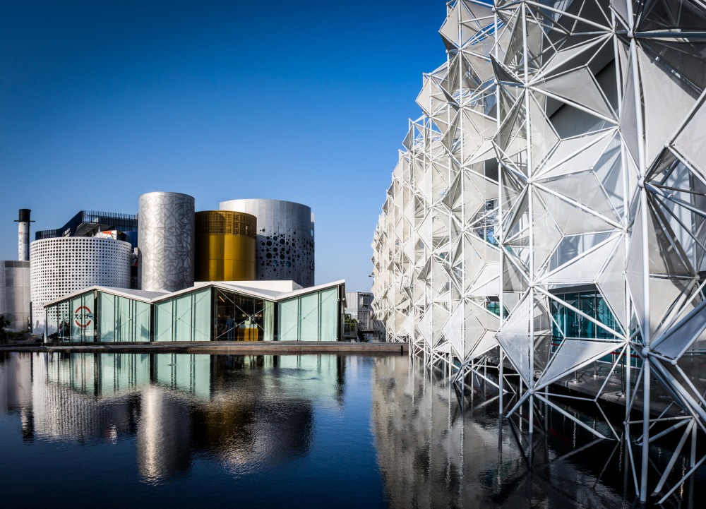 Reflective Modern Architecture by Khalid Jamal — canvas wall art