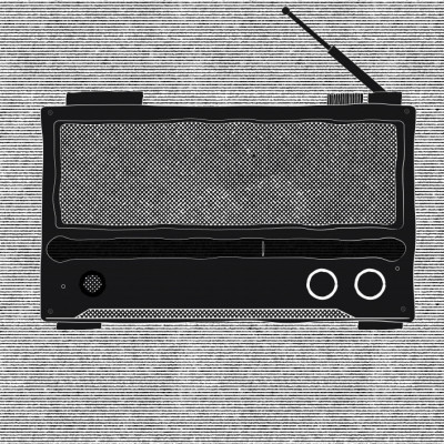 Monochrome Depiction Of A Vintage Radio