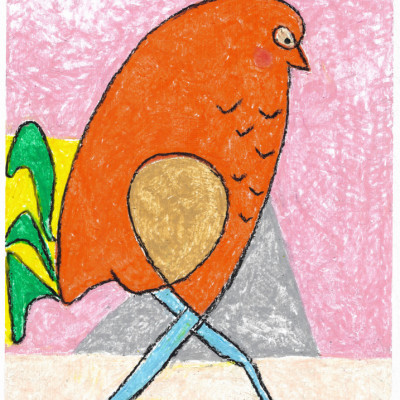 Whimsical Walking Bird