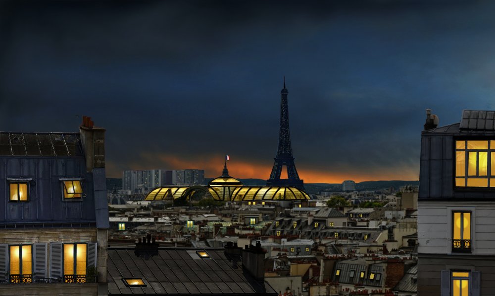 Eiffel Tower Night Glow by Pierre Bacus — canvas wall art