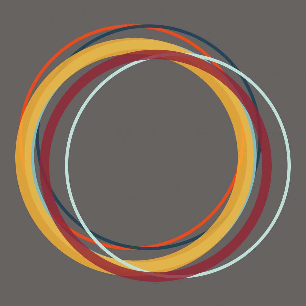 Colorful Overlapping Rings by Leigh Bagley — canvas wall art