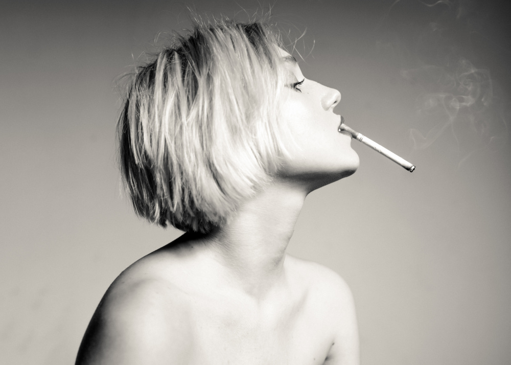 Elegant Woman Smoking by Tyler McAuley — canvas wall art