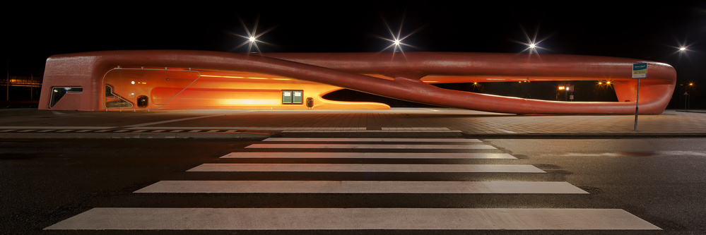 Futuristic Bus Stop by Oliver Buchmann — canvas wall art