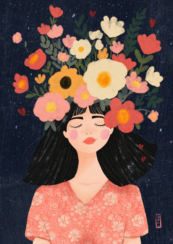 Blooming Mind Woman by Dirkie Nell — canvas wall art