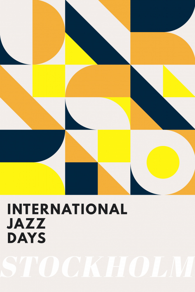 Jazz Days Stockholm by Kubistika — canvas wall art