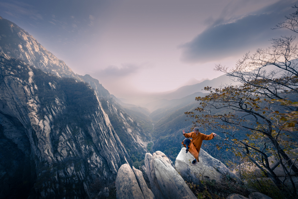 Monk Mountain Balance by Dennis Zhang — canvas wall art