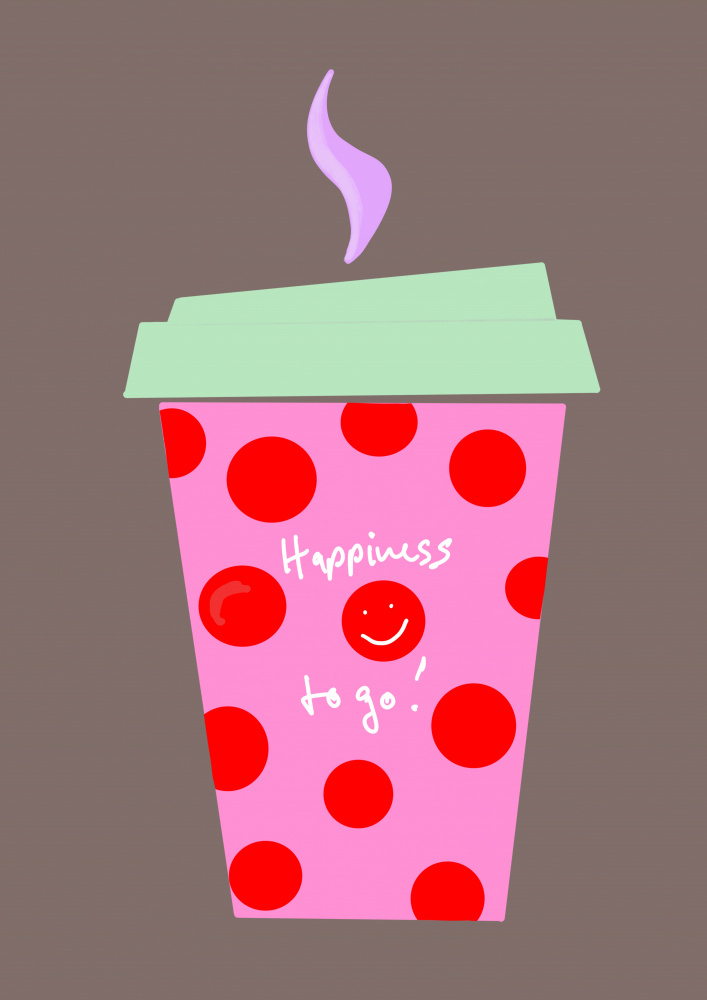 Happiness To Go Cup by Ute Arnold — canvas wall art