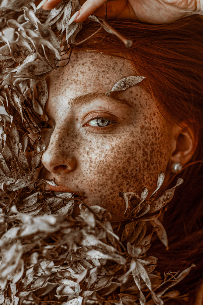 Redhead Autumn Portrait by Barbora Biňovcová — canvas wall art