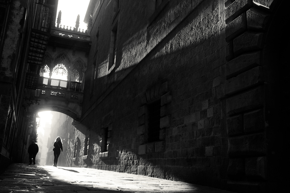 Gothic Alley Sunlight by Ignasi Raventos — canvas wall art