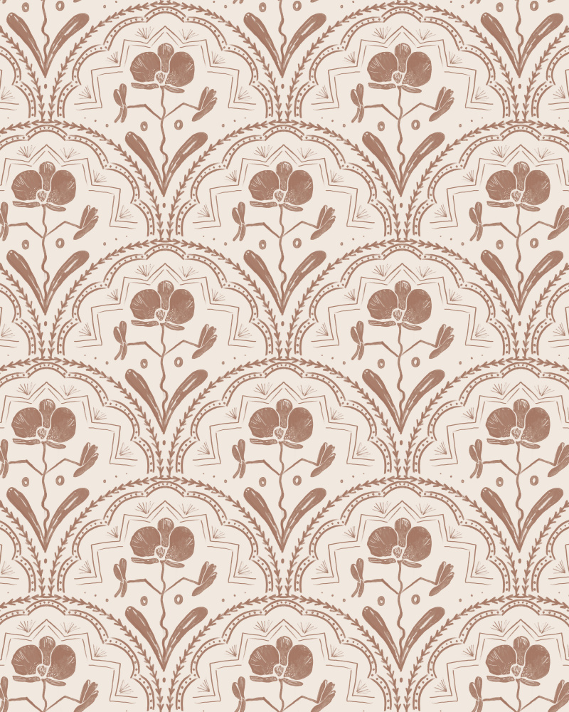 Boho Orchid Tiles Pattern by Anis Illustration — canvas wall art