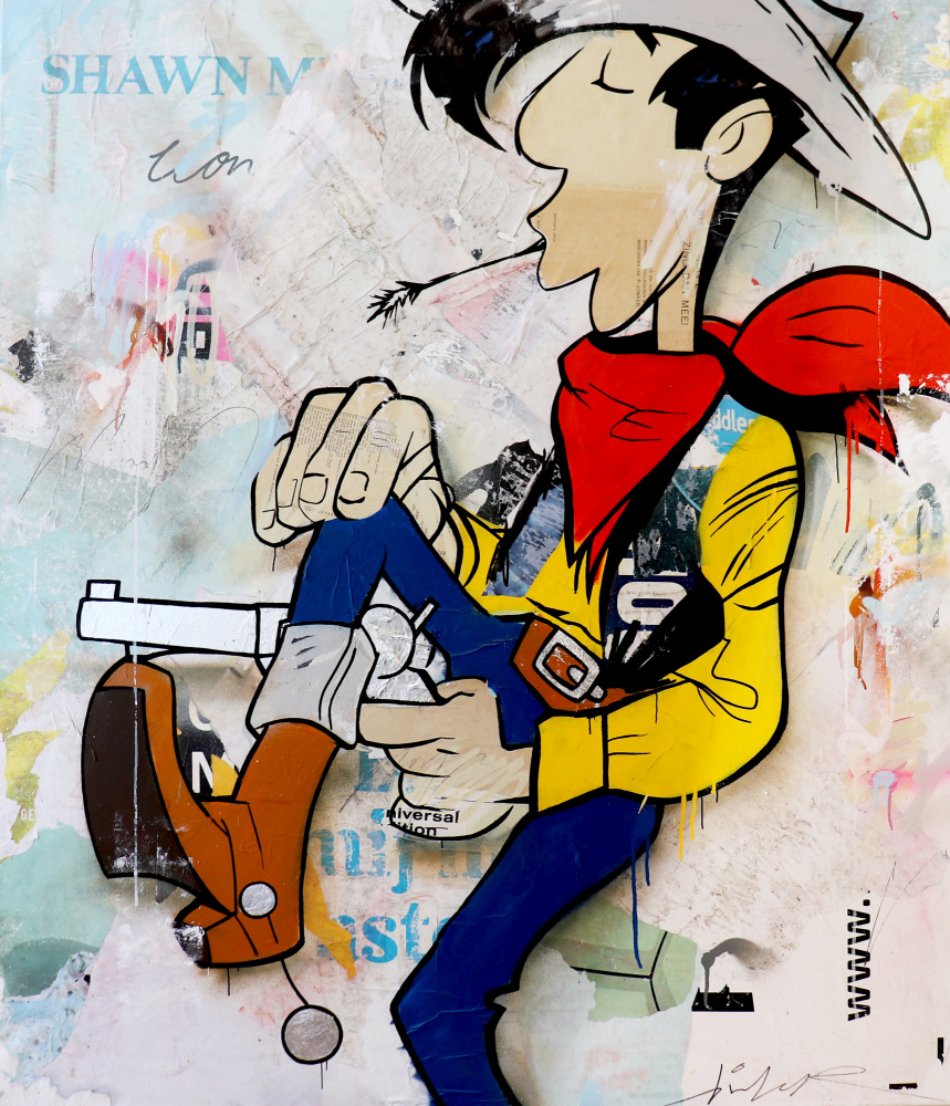 Cool Comic Cowboy by Michiel Folkers — canvas wall art