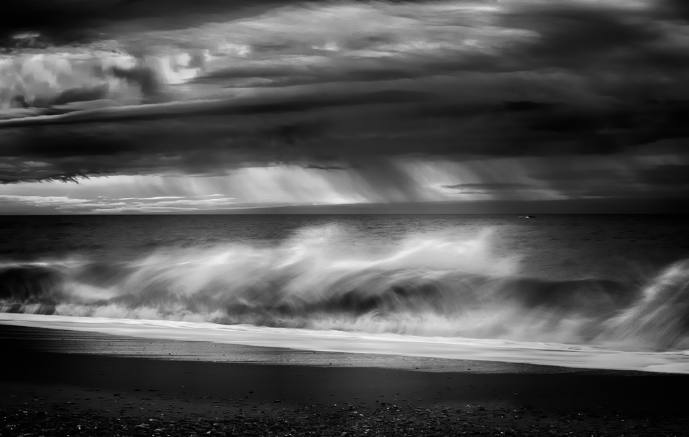 Moody Ocean Shore by Atul Chopra — canvas wall art