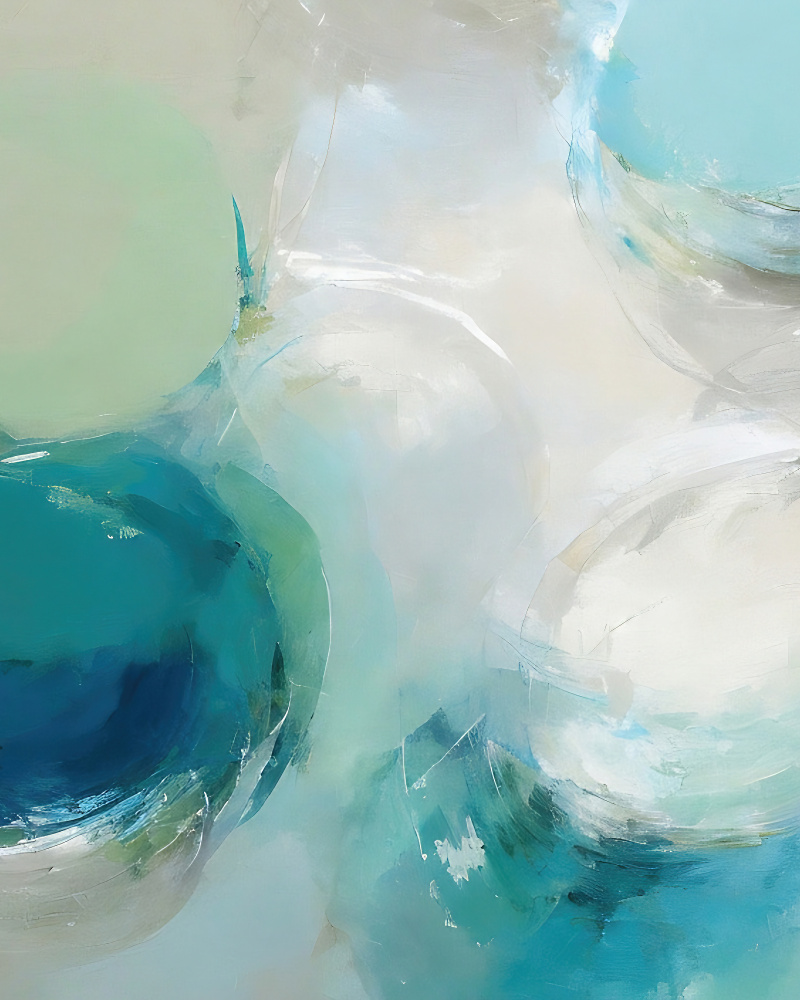 Fluid Teal Circles by Alpenglow Workshop — canvas wall art
