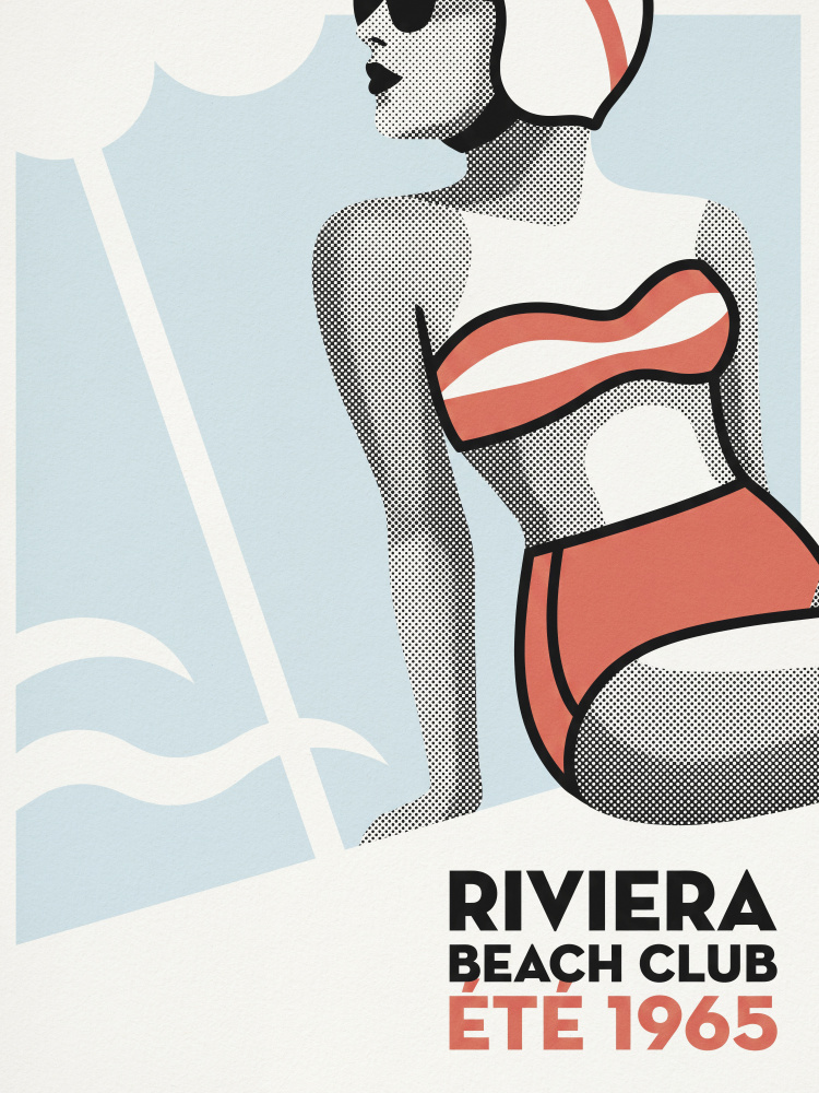 Riviera Beach Club Summer by Andreas Magnusson — canvas wall art
