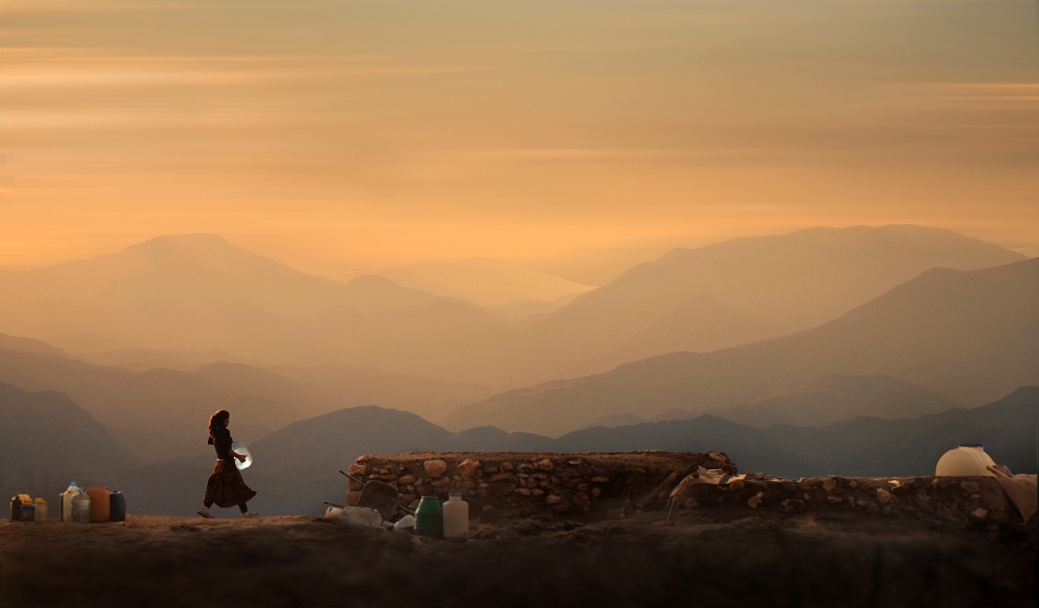 Golden Hour Mountain Journey by Lou Urlings — canvas wall art