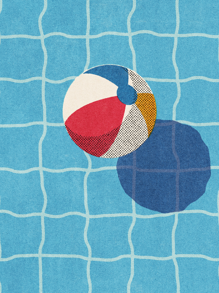 Floating Beach Ball by Daniel Coulmann — canvas wall art