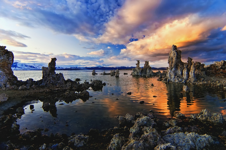Tufa Towers Sunset Reflections by Andrew J. Lee — canvas wall art