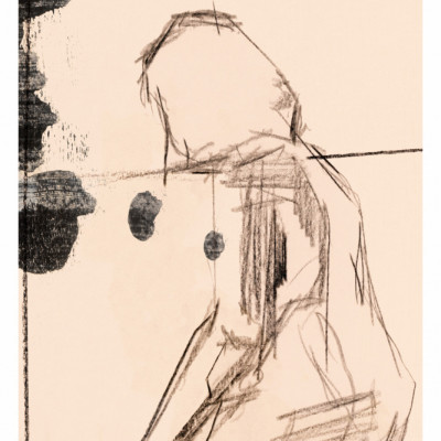 Charcoal & Ink Minimalist Nude Sketch