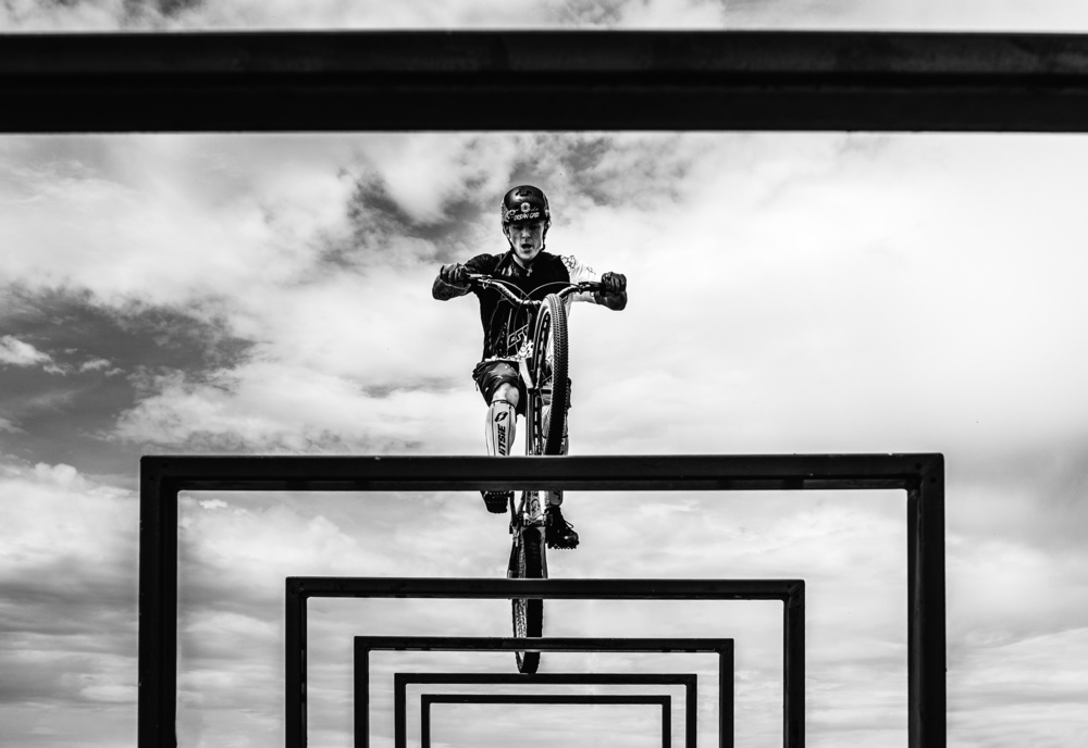 Bike Trial Challenge by ATTILA SZABO — canvas wall art