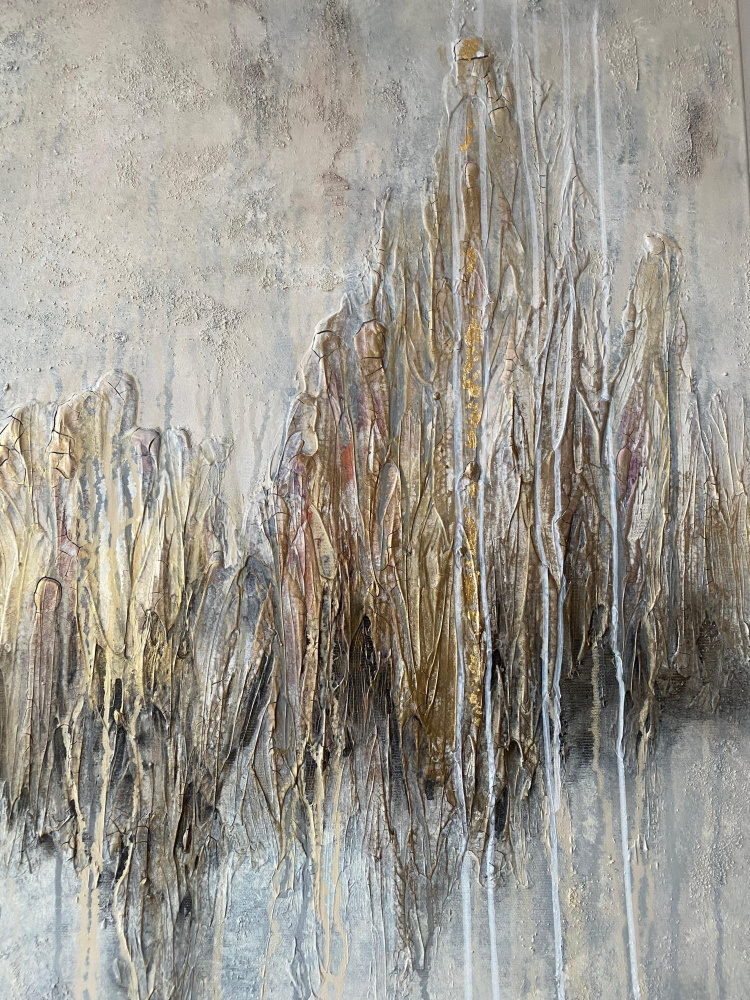 Textured Gold Mountains by Gabriela Aleksandra Szuba — canvas wall art