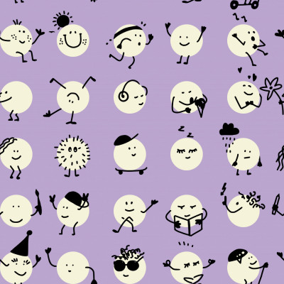 Funny dots Lavender seamless pattern