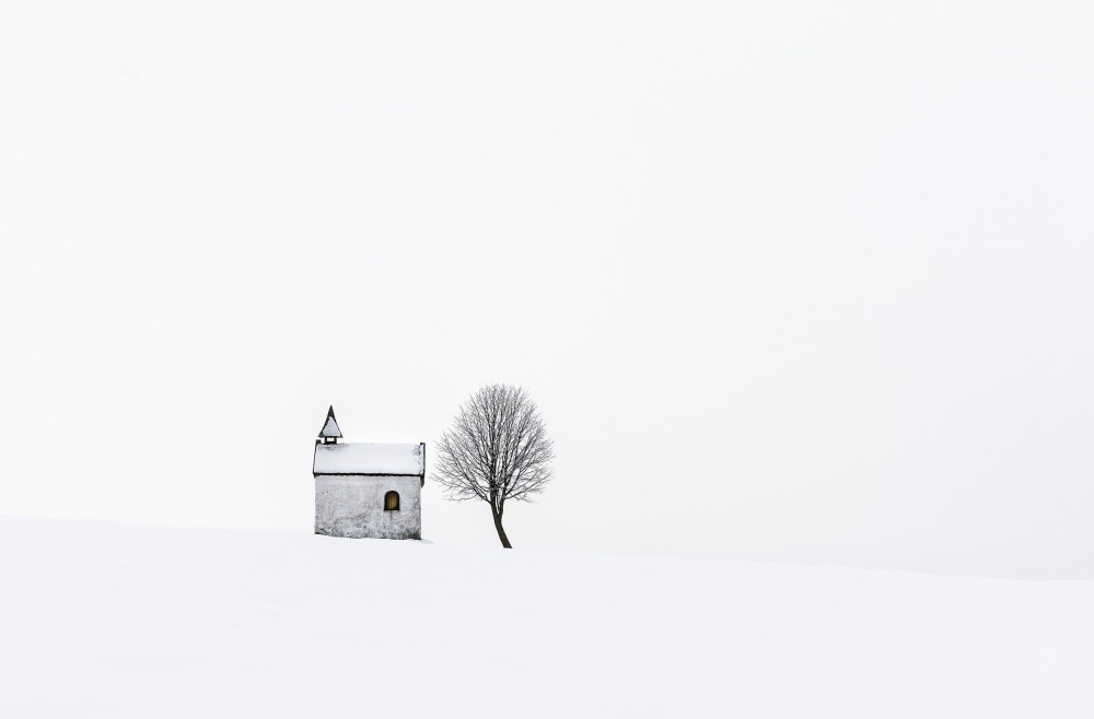 Winter Chapel Solitude by Tom Meier — canvas wall art