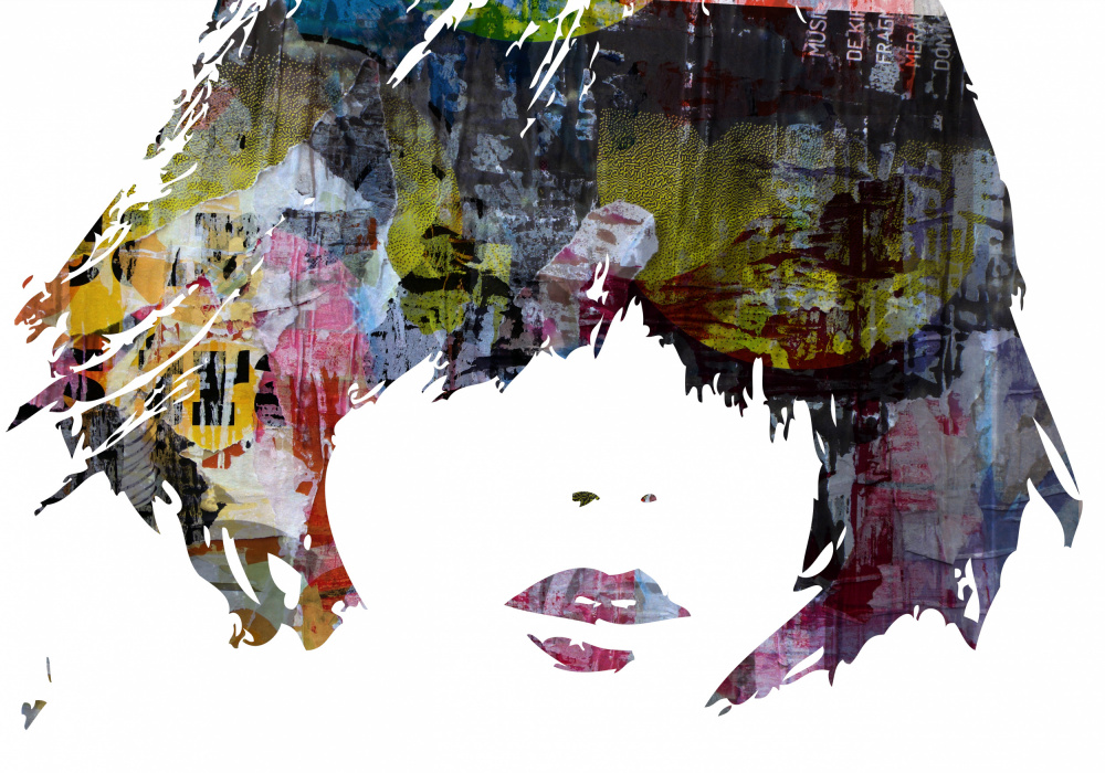 Urban Collage Portrait by PASLIER Morgan — canvas wall art
