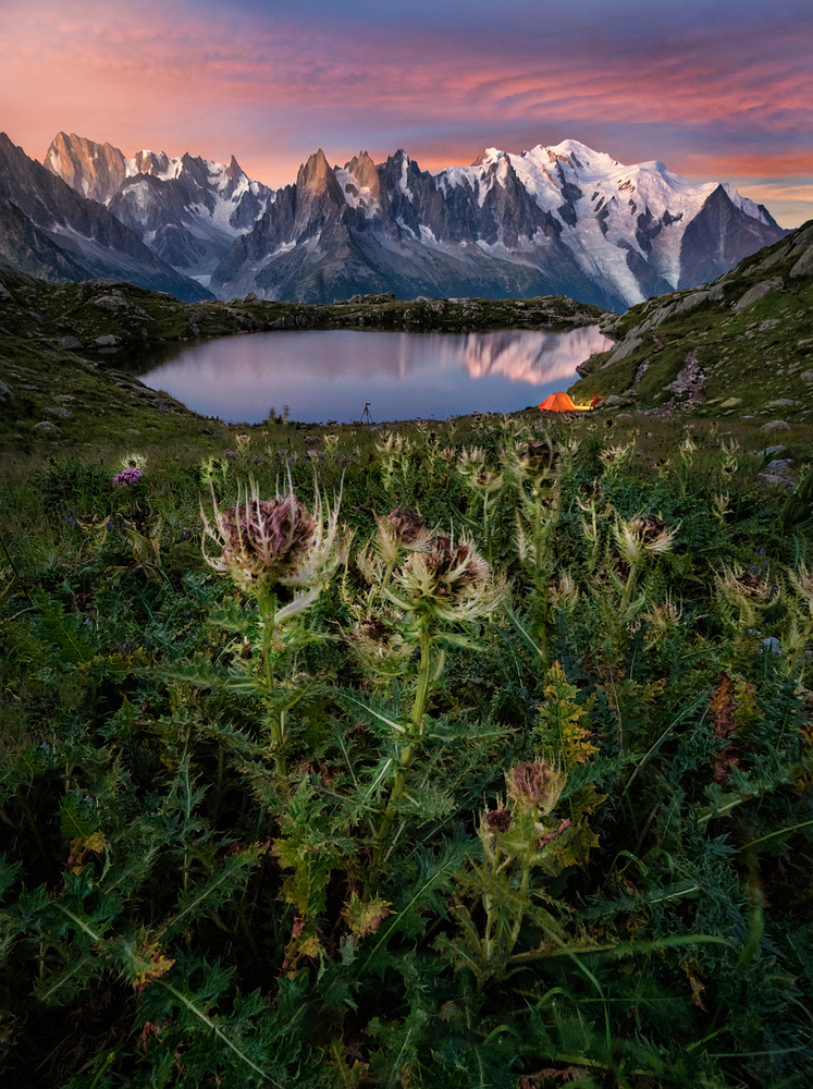Alpine Lake Sunrise Camp by Álvaro Pérez &amp Jose M. Pérez. Brothers — canvas wall art