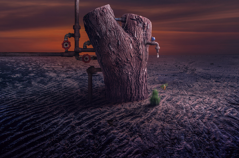 Drip of Life Desert by Sulaiman Almawash — canvas wall art