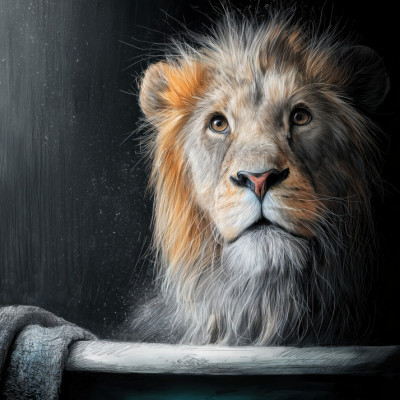 Lion In Bathtube 6