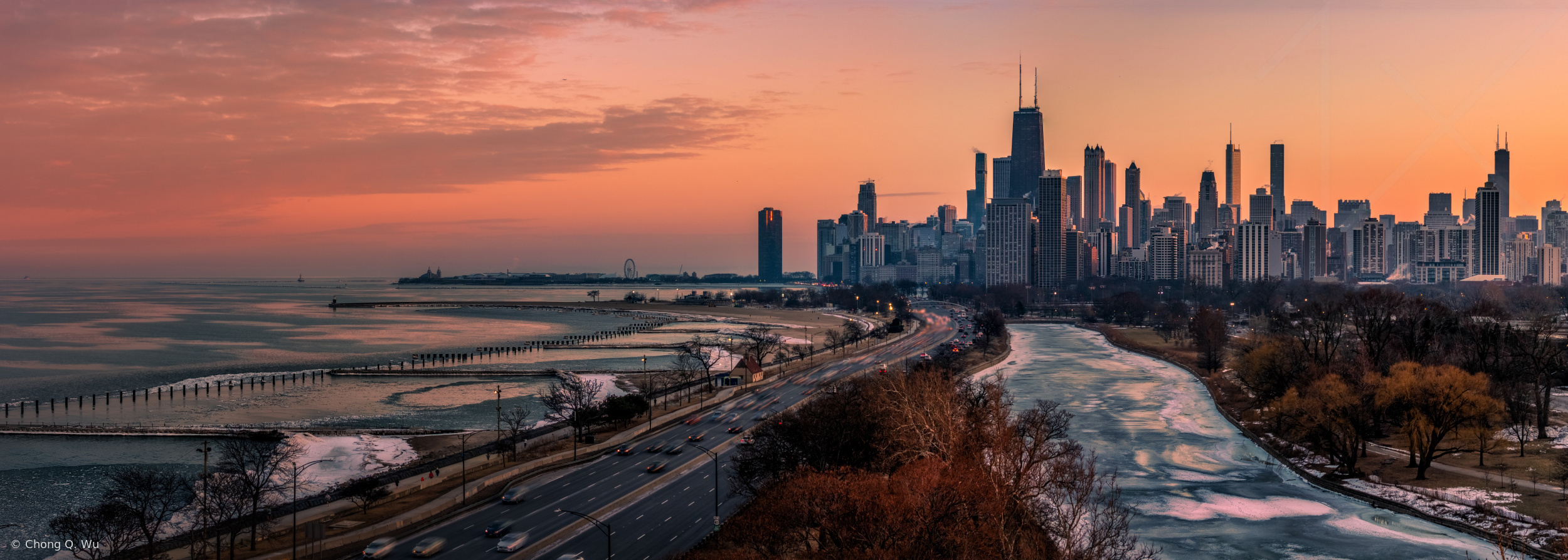 Chicago Winter at Lake Michigan