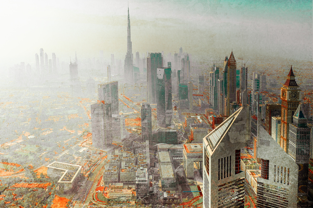 Modern City Haze by Carmine Chiriacò — canvas wall art