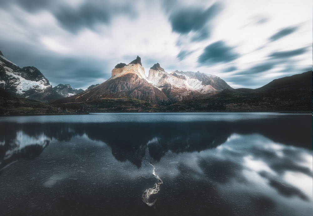 Majestic Mountain Reflection by Gu and Hongchao — canvas wall art