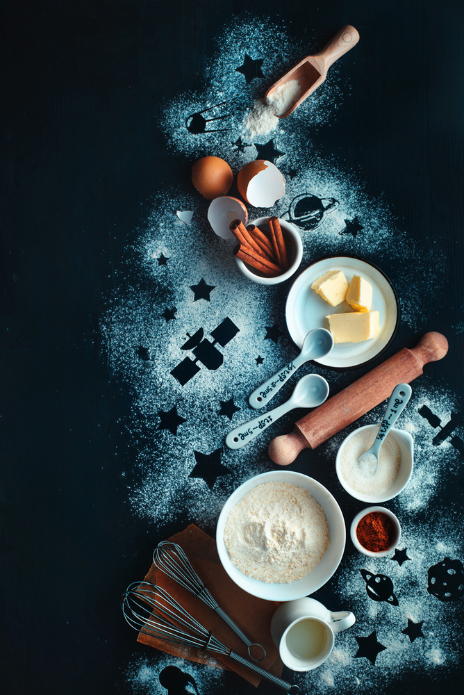 Cosmic Baking Ingredients by Dina Belenko — canvas wall art